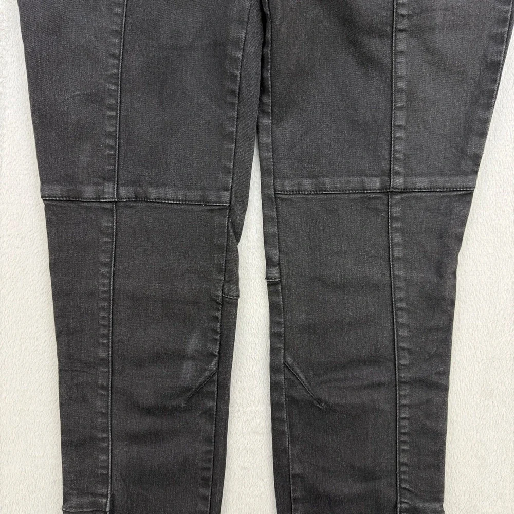 Free People Jeans Womens 26‎ Black Moto Stitch Skinny Denim Charcoal